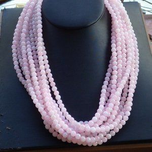 Certified Pink Lavender Burma 100% A JADE Jadeite beads Necklace 19 inches